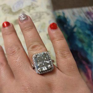 Genuine mined diamond with diamond accents